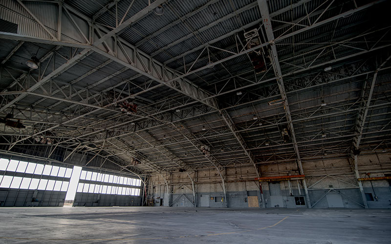 Hangar door installation service repair on hydraulic doors - powerlift - Northwest U.S.A